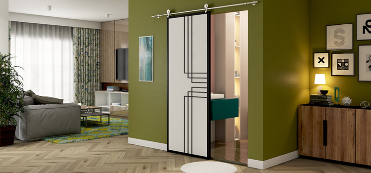 sliding bathroom door installation in Estero